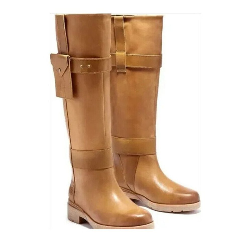 Timberland Women’s Graceyn Tall Waterproof Leather Boot Wheat Tan Size 7.5